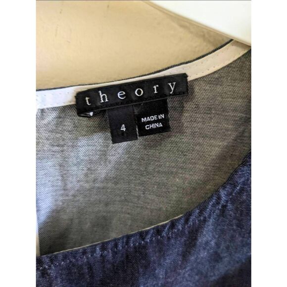 Theory Hadrine D Denim Romper Women’s Size 4 Dark Blue Sleeveless One Piece - Picture 4 of 12